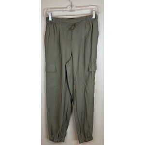 HAVEN WELL WITHIN Luxe Modal Cargo Jogger Pants XS Sage Green Drawstring Neutral
